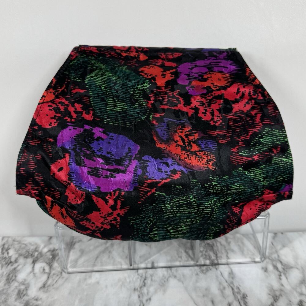 Vintage J. Renee Floral Clutch Crossbody Evening Bag Abstract Pleated Purse - Picture 8 of 12